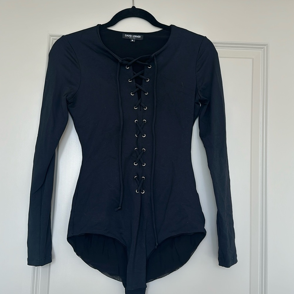 David Lerner lace up bodysuit